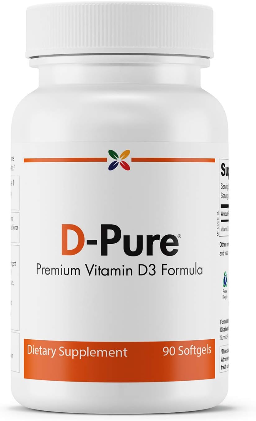 D-Pure Formula Vitamin D3 5000 IU – 125 mcg with Safflower Oil – 90 Soft gel capsule Capsules - görsel 1