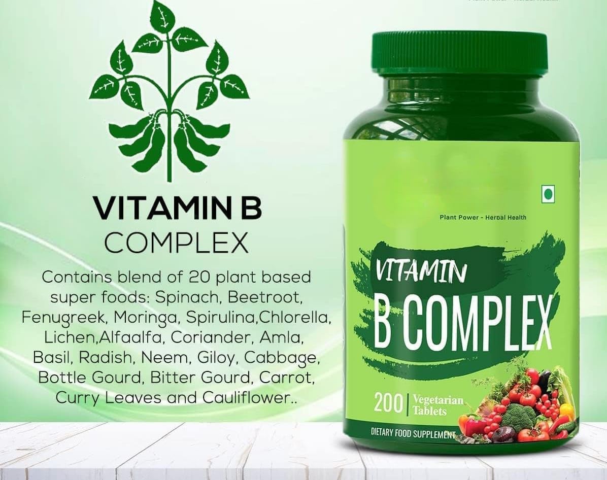 Vitamin B Complex 100% NRV - 200 Tablets - B Vitamin Supplement (B1, B2, B3, B5, B6, B7, B9, B12) - görsel 4