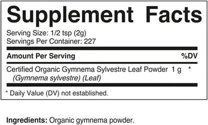 Vitamatic Certified Organic Gymnema Leaf Powder – 454g – Natural Herbal Support for Overall Wellness