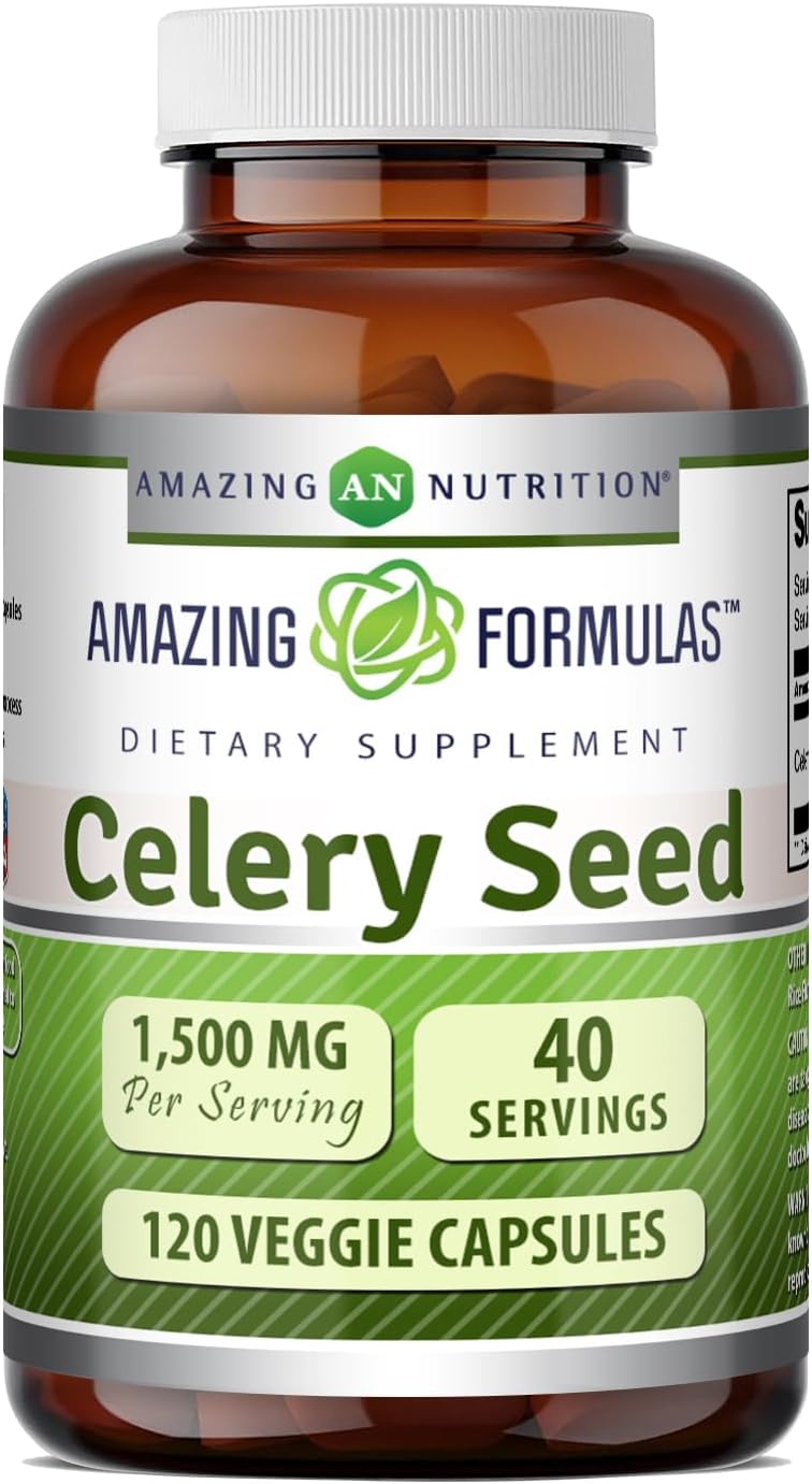Amazing Formulae Celery Seed Extract | 1500 mg per Serving | 120 Vegetable Capsules - görsel 1