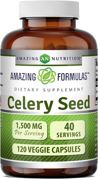 Amazing Formulae Celery Seed Extract | 1500 mg per Serving | 120 Vegetable Capsules