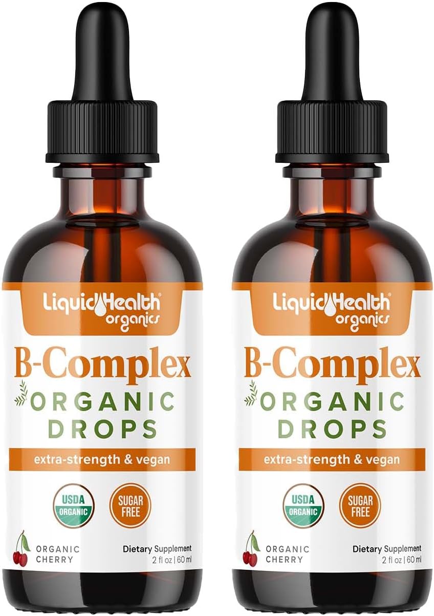 LIQUIDHEALTH USDA Organic Vitamin B Complex Drops – Extra Strength, Sugar Free, Vegan (60 ml) - görsel 6
