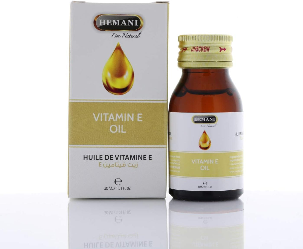 Hemani Vitamin E Oil 30ml - 100% Pure Natural Tocopherol | Antioxidant Skin & Hair Oil - görsel 1