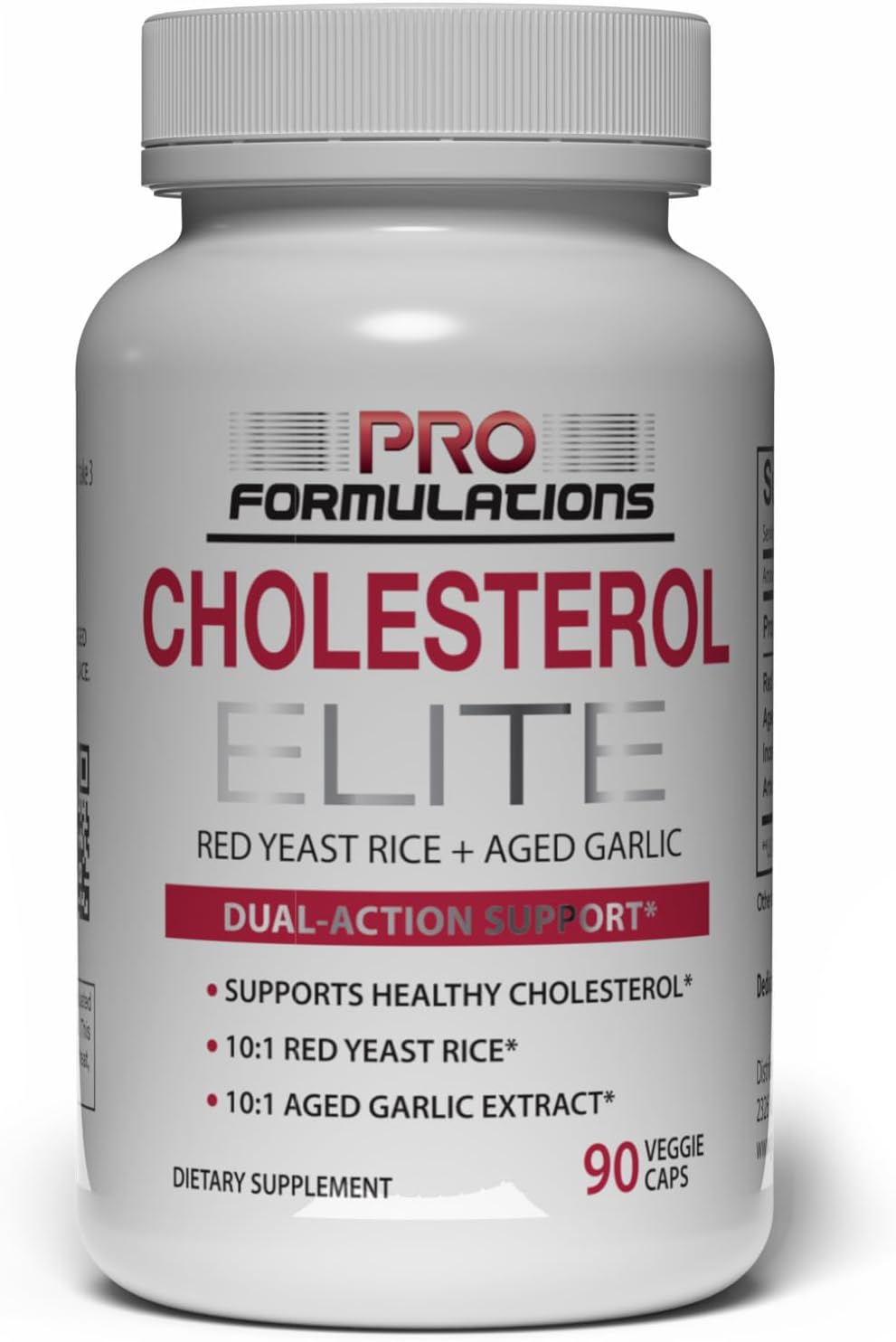 Pro Formulations MD Cholesterol Elite – Dual Action Cholesterol Support with Red Yeast Rice & Aged Garlic – 90 Veggie Caps - görsel 1