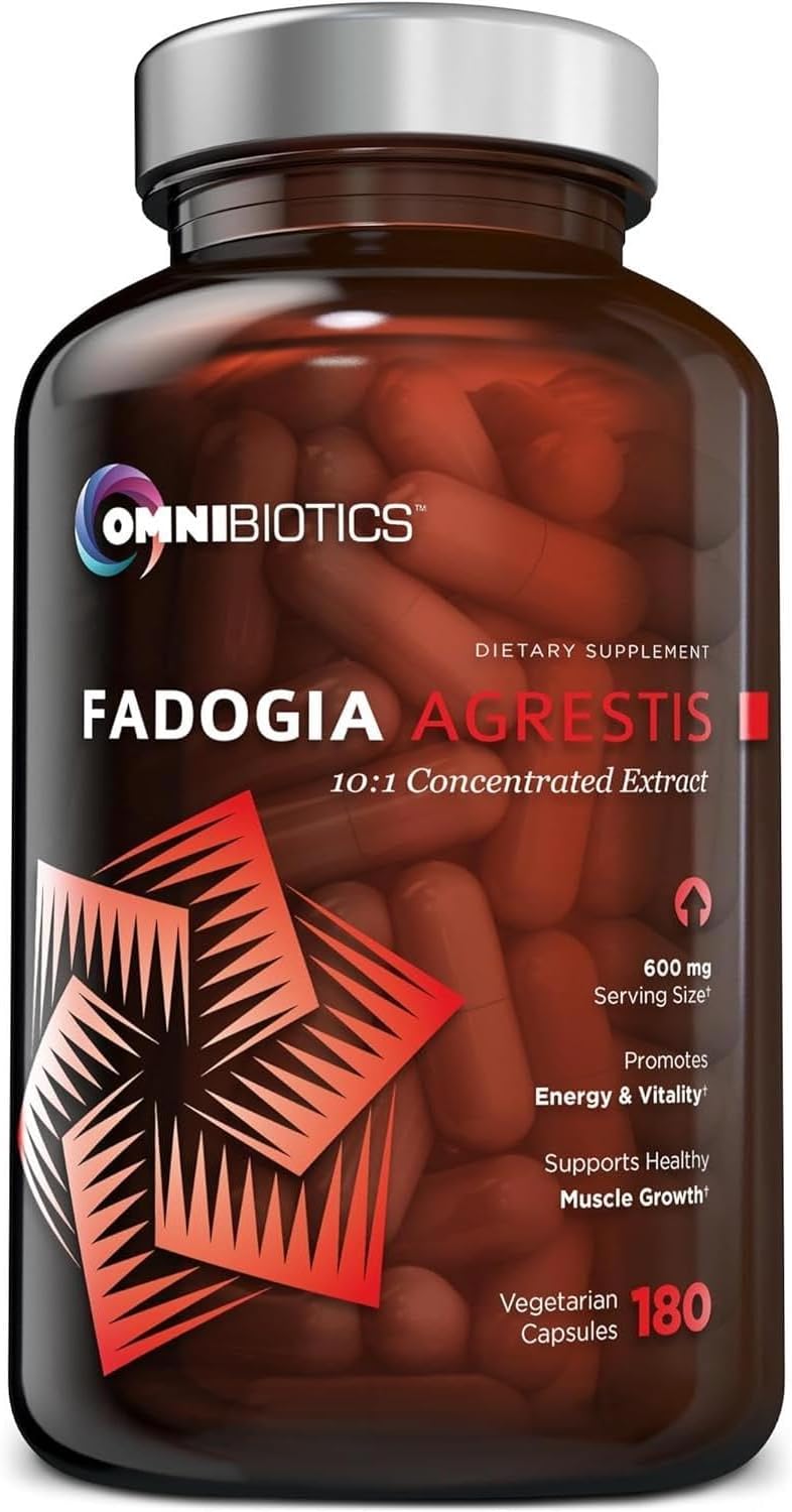 OmniBiotics Fadogia Agrestis 600mg Per Serving (180 Capsules) - Standardised 10:1 Extract for Muscle Growth, Recovery, Energy & Athletic Performance - görsel 1