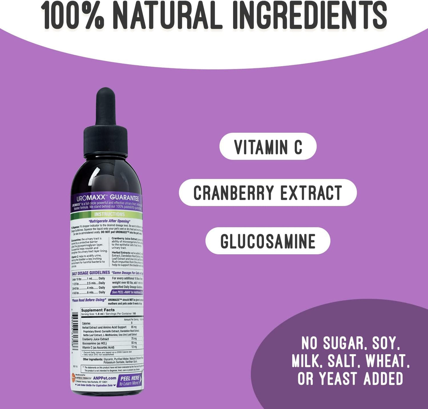 UroMAXX Cat & Dog Urinary Tract Support – Liquid Cranberry & Glucosamine, Chicken Flavour, 177 ml (3 Pack) - görsel 7