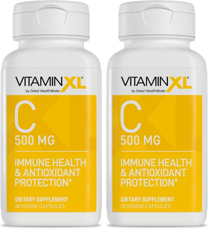 OmegaXL VitaminXL Vitamin C Supplement, 500 mg - 30 Vegan Capsules