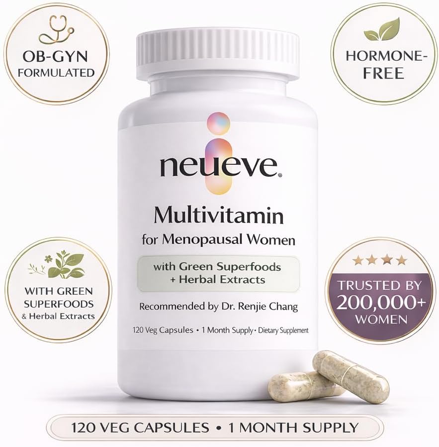 NeuEve Menopause Support Multivitamin for Women, Hormone-Free Daily Multivitamin to Support Whole Body & Intimate Health with Green Superfoods | 30-Day Supply | Vegan Capsules | 120 Capsules - görsel 7