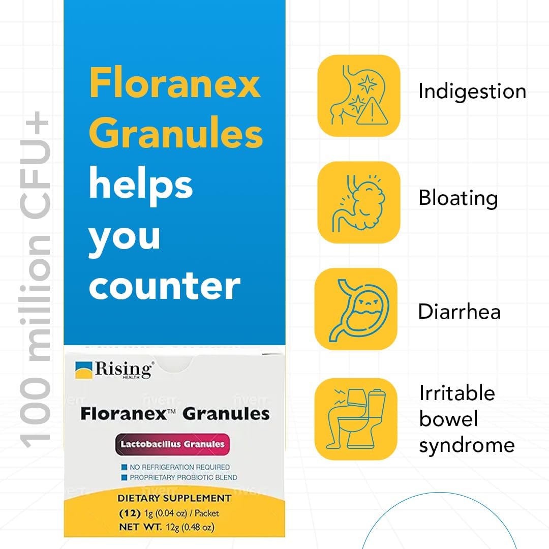 Rising Health Floranex Lactobacillus Probiotic Food Supplement Granules - 12 Sachets - görsel 4