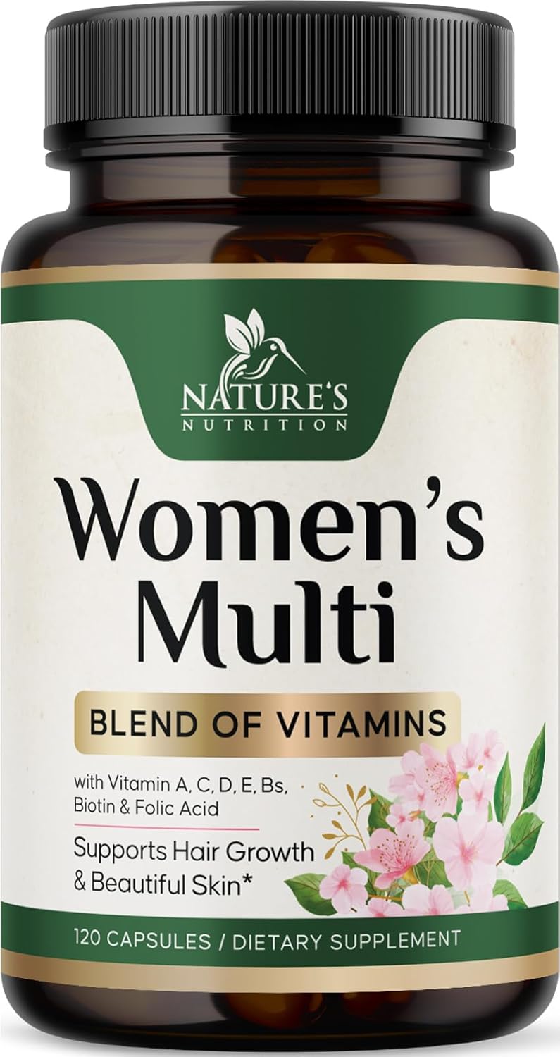 Multivitamin for Women – Complete Daily Supplement with Vitamins A, C, D, E, B6, B12, Zinc, Calcium & Magnesium – Supports Energy, Immunity and Hair, Skin & Nails – 60 Capsules - görsel 10