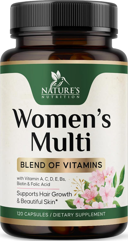 Multivitamin for Women – Complete Daily Supplement with Vitamins A, C, D, E, B6, B12, Zinc, Calcium & Magnesium – Supports Energy, Immunity and Hair, Skin & Nails – 60 Capsules
