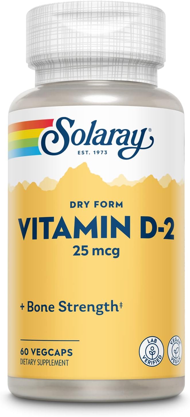 SOLARAY Dry D-2 Veg Capsules 1000 IU – 60 Count - görsel 1