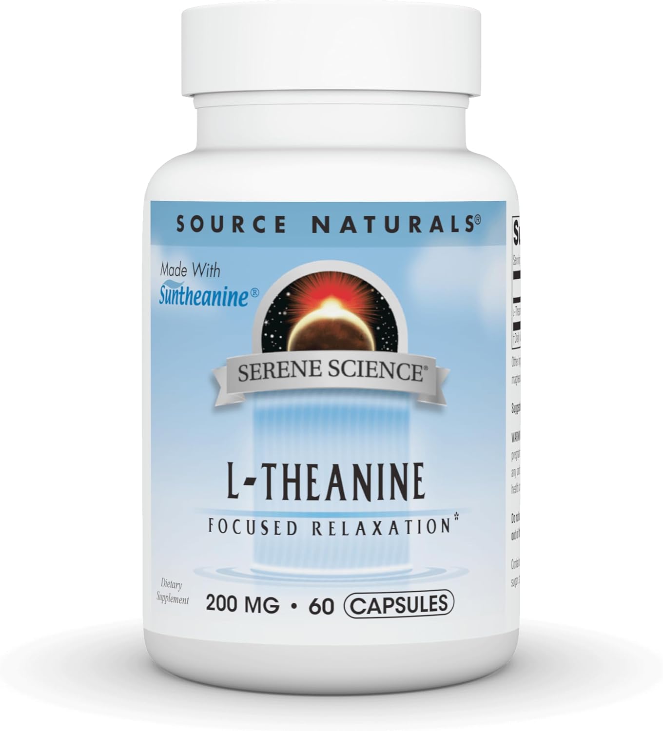 Source Naturals Serene Science L-Theanine, Made with Suntheanine, for Calm Focus and Normal Sleep, 200 mg - 60 Capsules - görsel 1