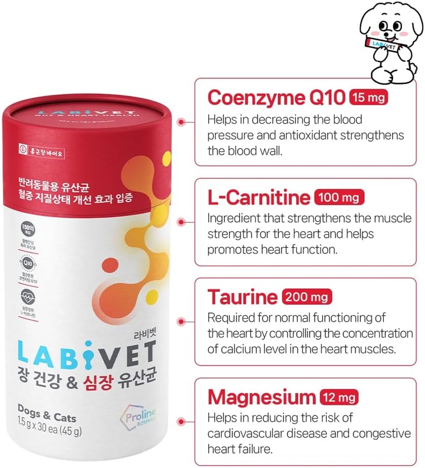 Probiotics for Dogs and Cats, Gut Health & Heart Supplements Powder Probiotic Dog Supplement, 30 Servings (Pack of 1) - görsel 2
