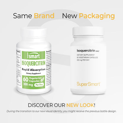 Supersmart - Alpha Glycosyl IsoQuercitrin 200mg per Day - Bioactive Quercetin EMIQ - Flavonoid Supplement | Non-GMO & Gluten-free - 60 Vegetarian Capsules
