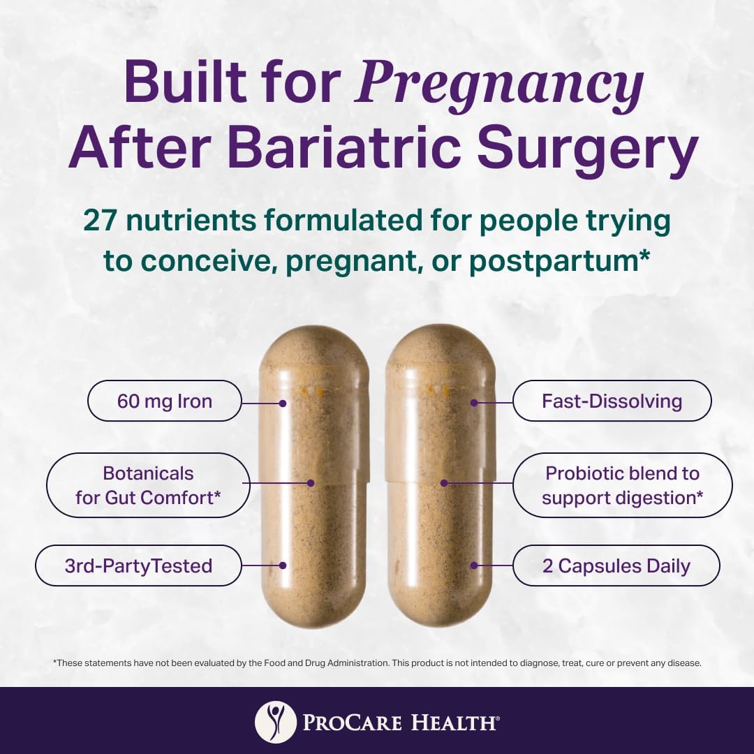 ProCare Health Prenatal Bariatric Multivitamin with Iron, 60 Capsules - görsel 7