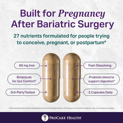 ProCare Health Prenatal Bariatric Multivitamin with Iron, 60 Capsules