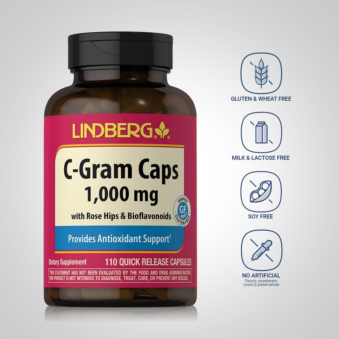 Piping Rock Vitamin C 1000mg with Bioflavonoids and Rose Hips - görsel 3