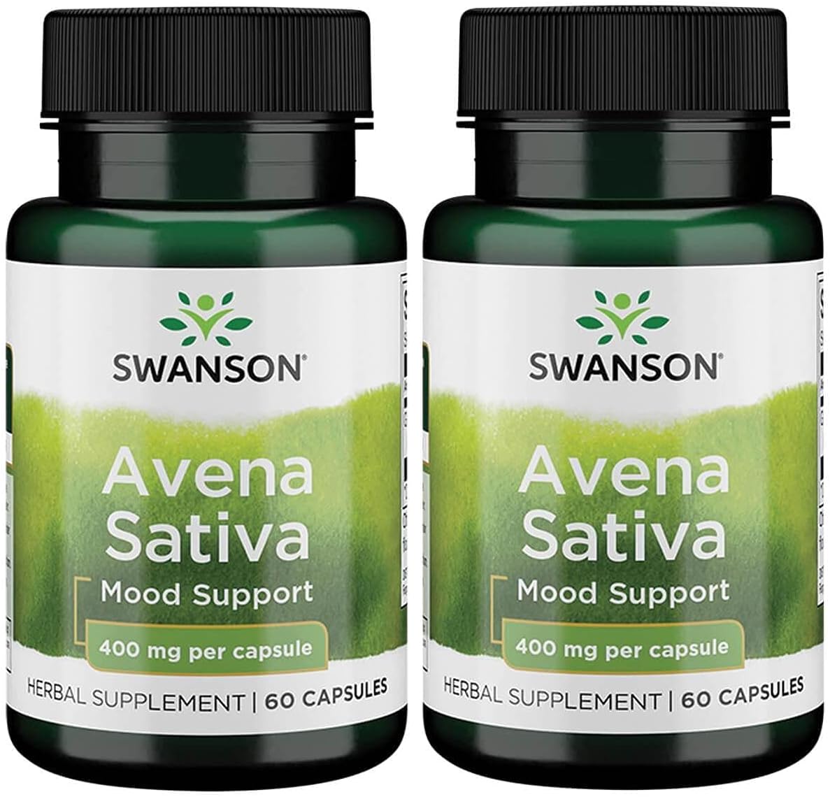 Swanson Full Spectrum Avena Sativa (Green Oat Grass) – 400mg – 60 Capsules (2 Pack) - görsel 1