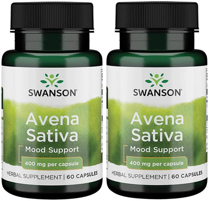 Swanson Full Spectrum Avena Sativa (Green Oat Grass) – 400mg – 60 Capsules (2 Pack)
