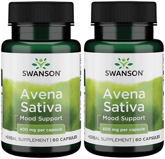 Swanson Full Spectrum Avena Sativa (Green Oat Grass) – 400mg – 60 Capsules (2 Pack)