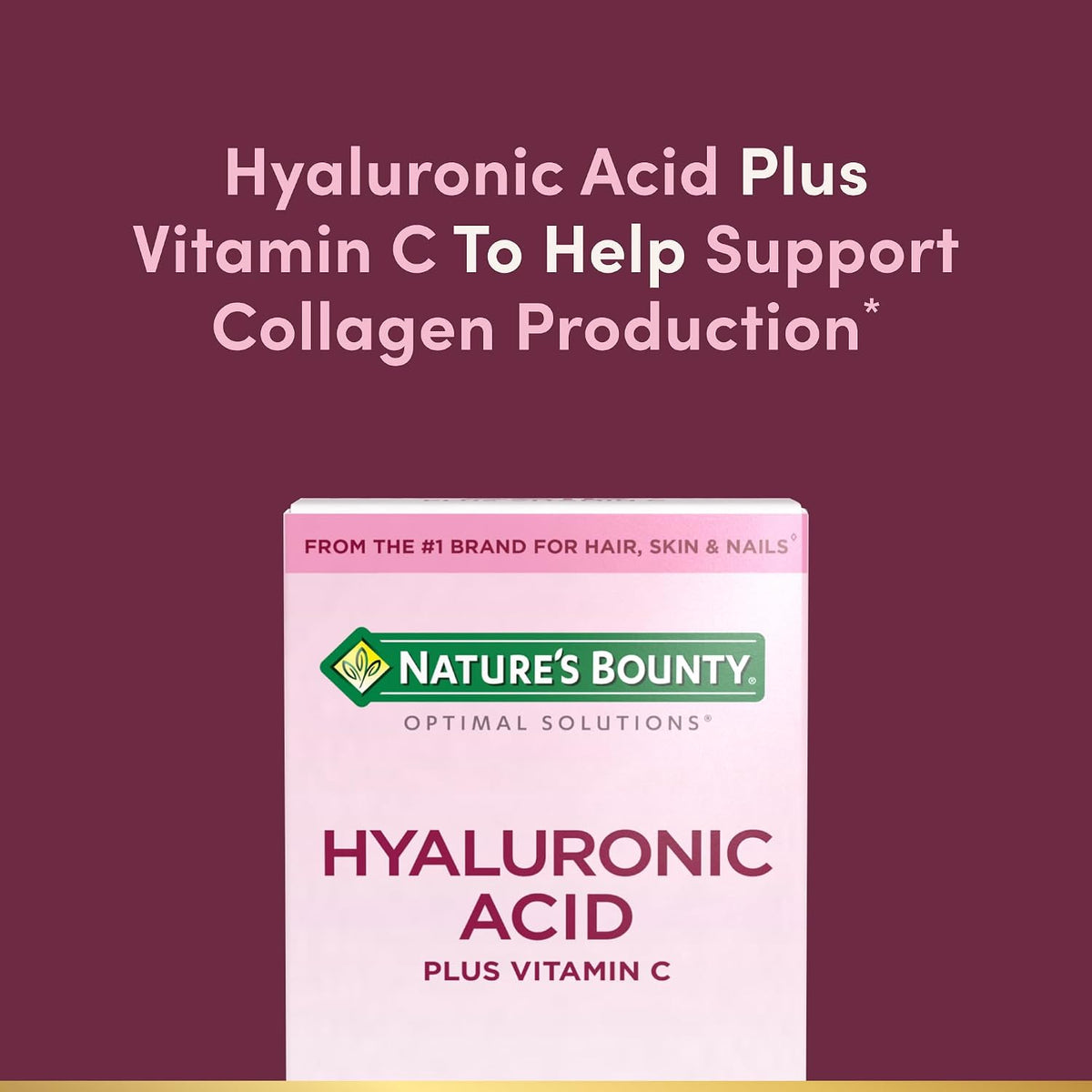 Nature's Bounty Vitamin C and Hyaluronic Acid Supplement - 120 Capsules - görsel 3