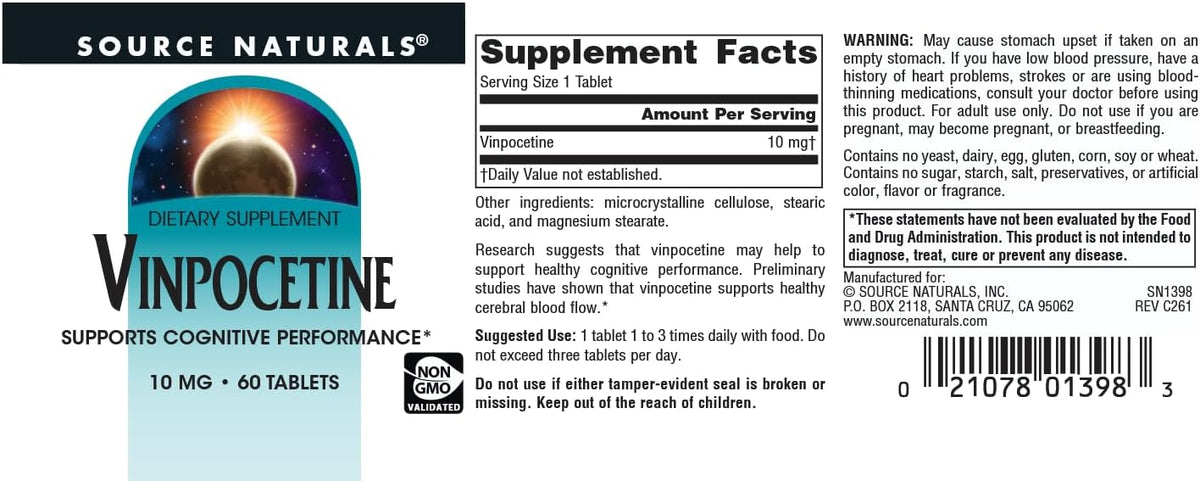 Source Naturals Vinpocetine 10 mg - 60 Tablets - görsel 4