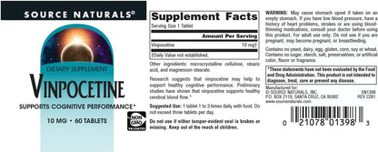 Source Naturals Vinpocetine 10 mg - 60 Tablets