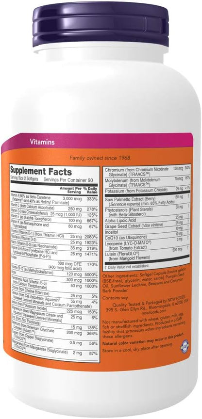 NOW Foods Adam Men's Multivitamin - Softgels, 180 Count