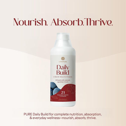 PURE Daily Build Liquid Multivitamin & Mineral Supplement with Superfruits, 946 ml