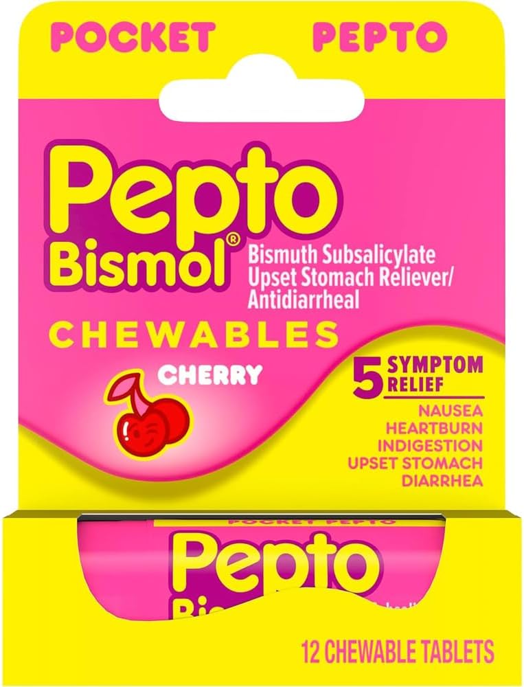 Pepto Bismol To Go Cherry Chewable Tablets, 12 Tablets - görsel 1