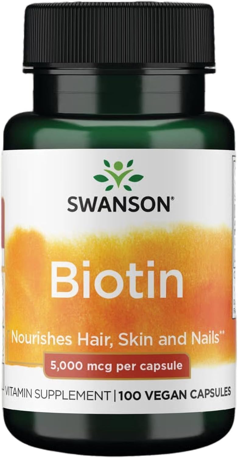Swanson Biotin (Vitamin B7) 5000 mcg, 100 Capsules - görsel 1