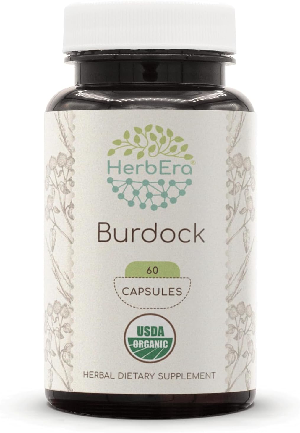 HerbEra Burdock Root (Organic) - 60 Vegetarian Capsules - görsel 1