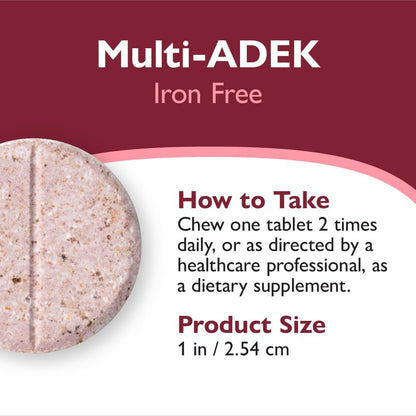 Celebrate Vitamins Multi ADEK Chewable Tablets - Iron Free - Berry Sorbet - 60 Tablets