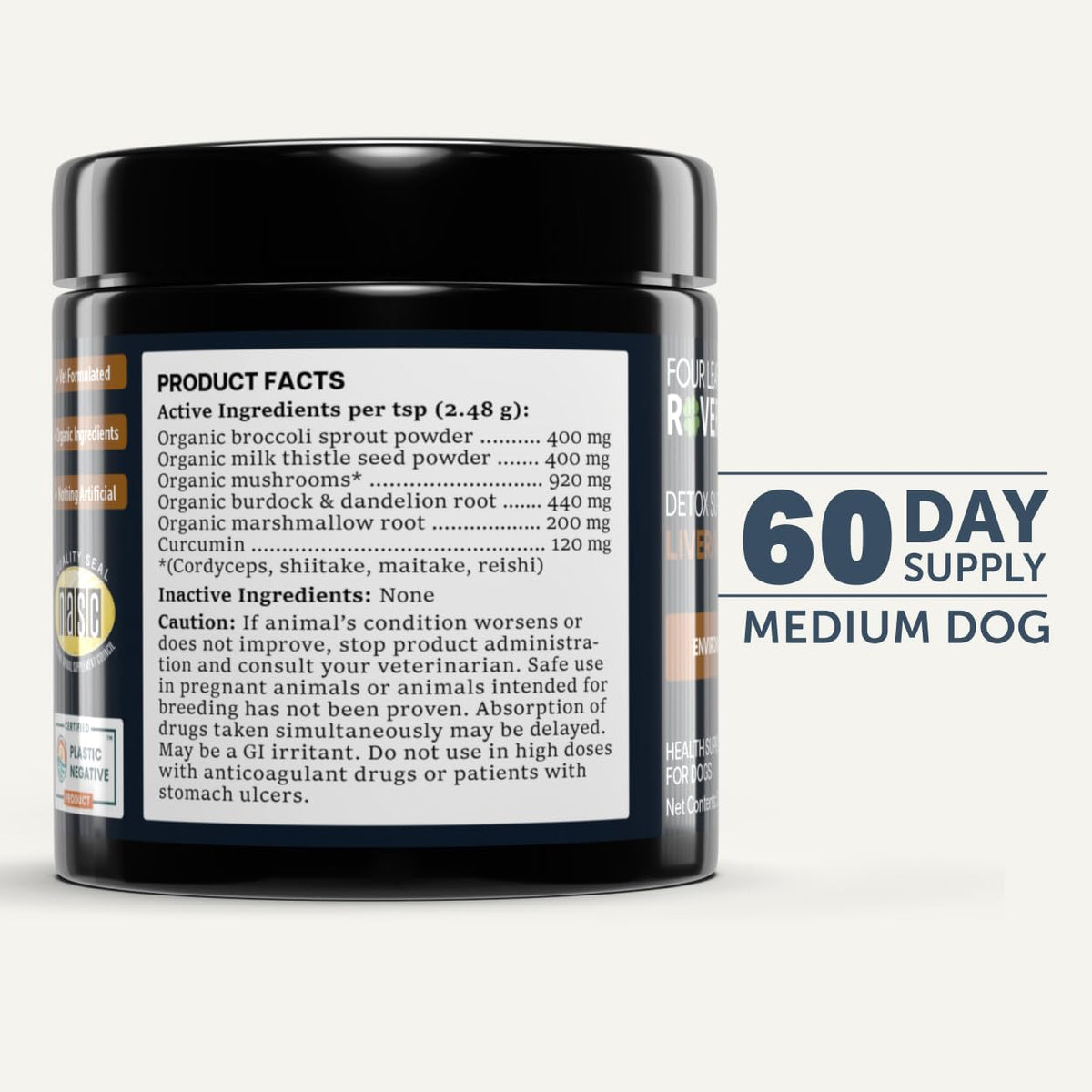 Four Leaf Rover Dog Liver Support with Organic Milk Thistle and Mushrooms – Kidney Support, Detox and Cleanse – Veterinarian Formulated - görsel 8