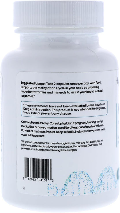 LIFEDNA Methyl + Methylfolate - Methylated Folate Vitamins Active 5-MTHF TMG Optimised Homocysteine, Brain, Cardiovascular Highly Bioavailable, MTHFR Supplement