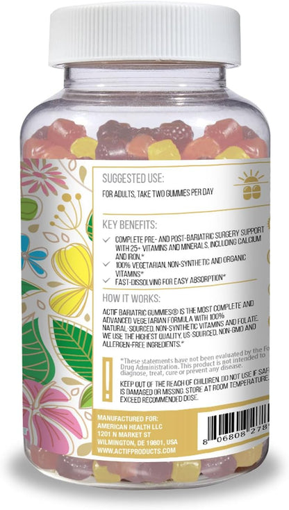 ACTIF Organic Bariatric Gummy Sweets with 25+ Organic Vitamins and Minerals - Advanced Formula - 90 Sweets