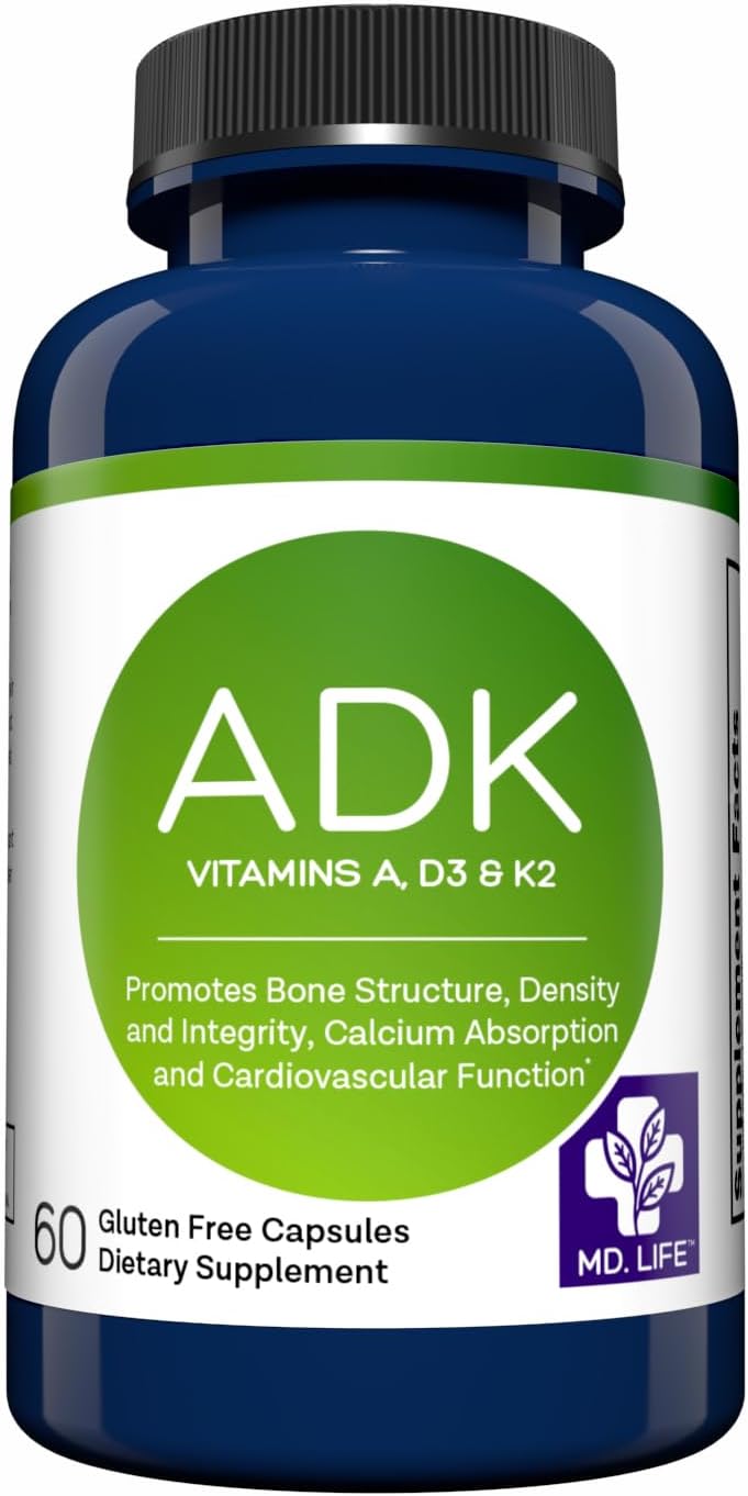 MD.LIFE ADK Vitamin Supplement – Vitamin D3 K2 and A Complex – 120 Capsules - görsel 10