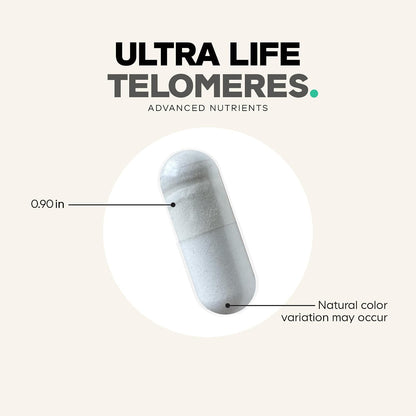 Codeage Ultra Life Telomeres Supplement - 5-MTHF Folate, Methyl B12, Vitamin D3, L-Theanine, Ashwagandha - 90 Capsules