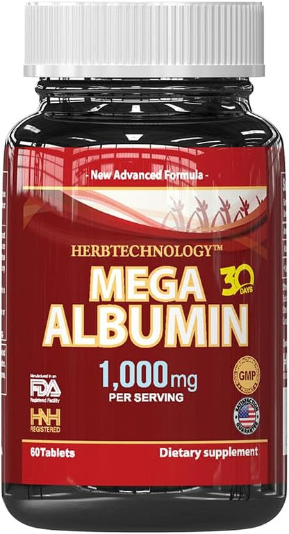 Dr.K&C Mega Albumin Protein Supplement 1000mg, 60 Tablets - Daily Energy & Health Support