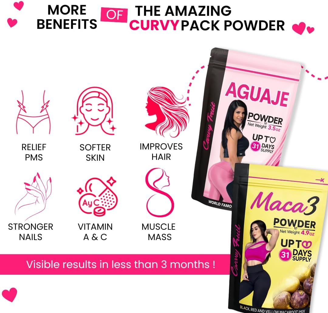 Aguaje CurvyFruit + Maca Root Powder (Red, Black & Yellow) – 31-Day Natural Curve Support - görsel 9