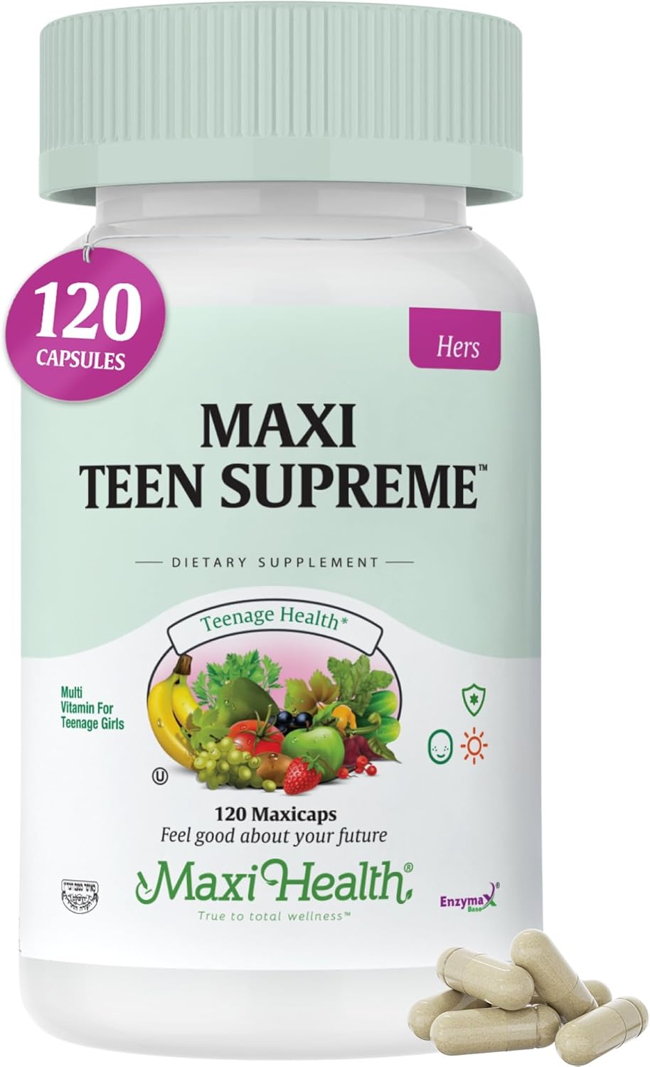 Maxi Health Teen Vitamins for Girls 12-17 – – Vitamin D3 (as cholecalciferol) – Contributes to normal bone health – Image 1