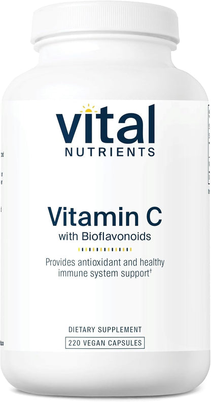 Vital Nutrients Vitamin C with Bioflavonoids - 1000 mg Vitamin C and 500 mg Citrus Bioflavonoids - Vegan, Non-GMO - 220 Capsules