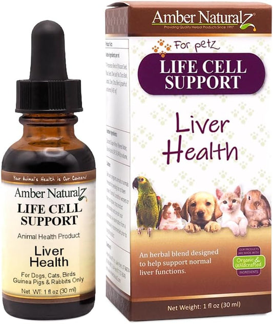 Amber NaturalZ Life Cell Support Herbal Supplement for Pets - Liver and Lymphatic Support, 30 ml
