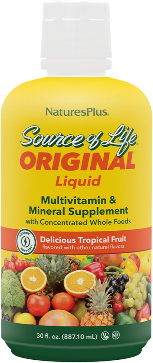 NaturesPlus Source of Life Liquid Multivitamin, Tropical Fruit - 887 ml - görsel 8