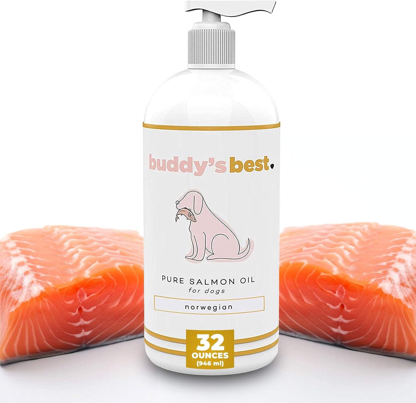 Buddy's Best Salmon Oil for Dogs & Cats – Omega-3 Supplement with EPA & DHA, 946 ml - görsel 1
