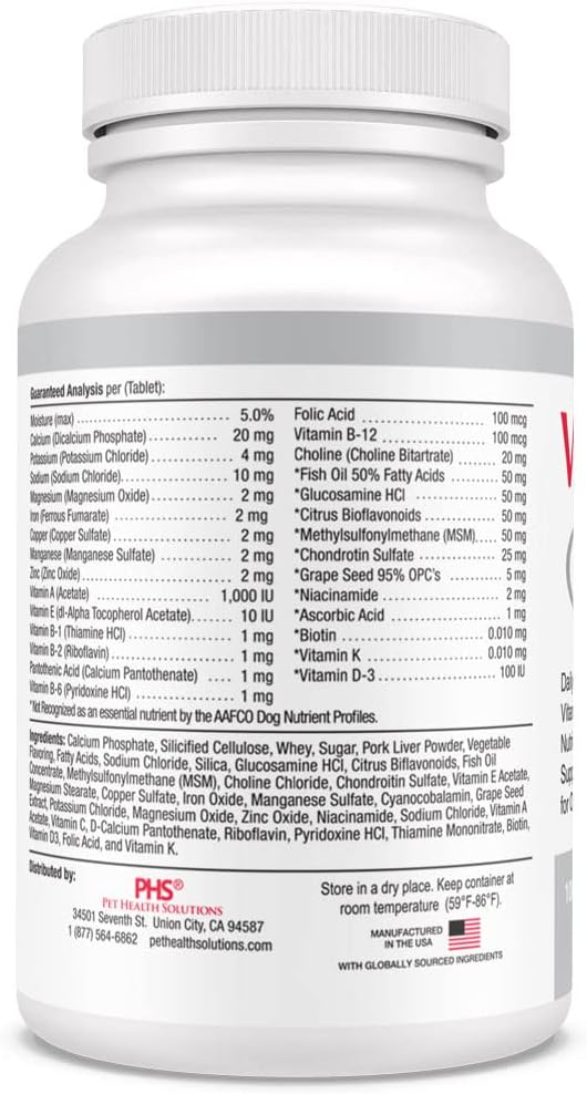 Vita-Tabs Silver - Vitamins, Minerals, Nutrients - Support for Older Dog - Supplement for Healthy Bone, Joint, Energy, Immune System - 100 Chewable Tablets - görsel 6