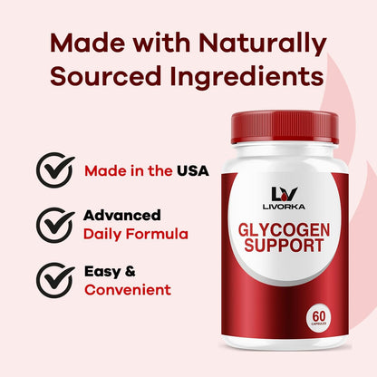 Glycogen Support, Control & Fix Advanced Formula – 2-Pack of 30 Capsules (60 Days' Supply) – with Powerful Ingredients