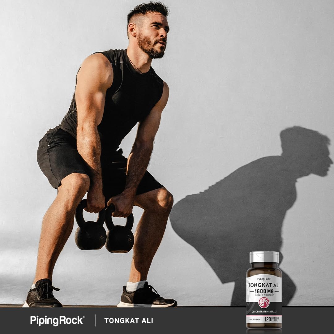 Piping Rock Tongkat Ali | 120 Capsules | Longjack Extract | Herbal Supplement | Non-GMO, Gluten-free - görsel 4