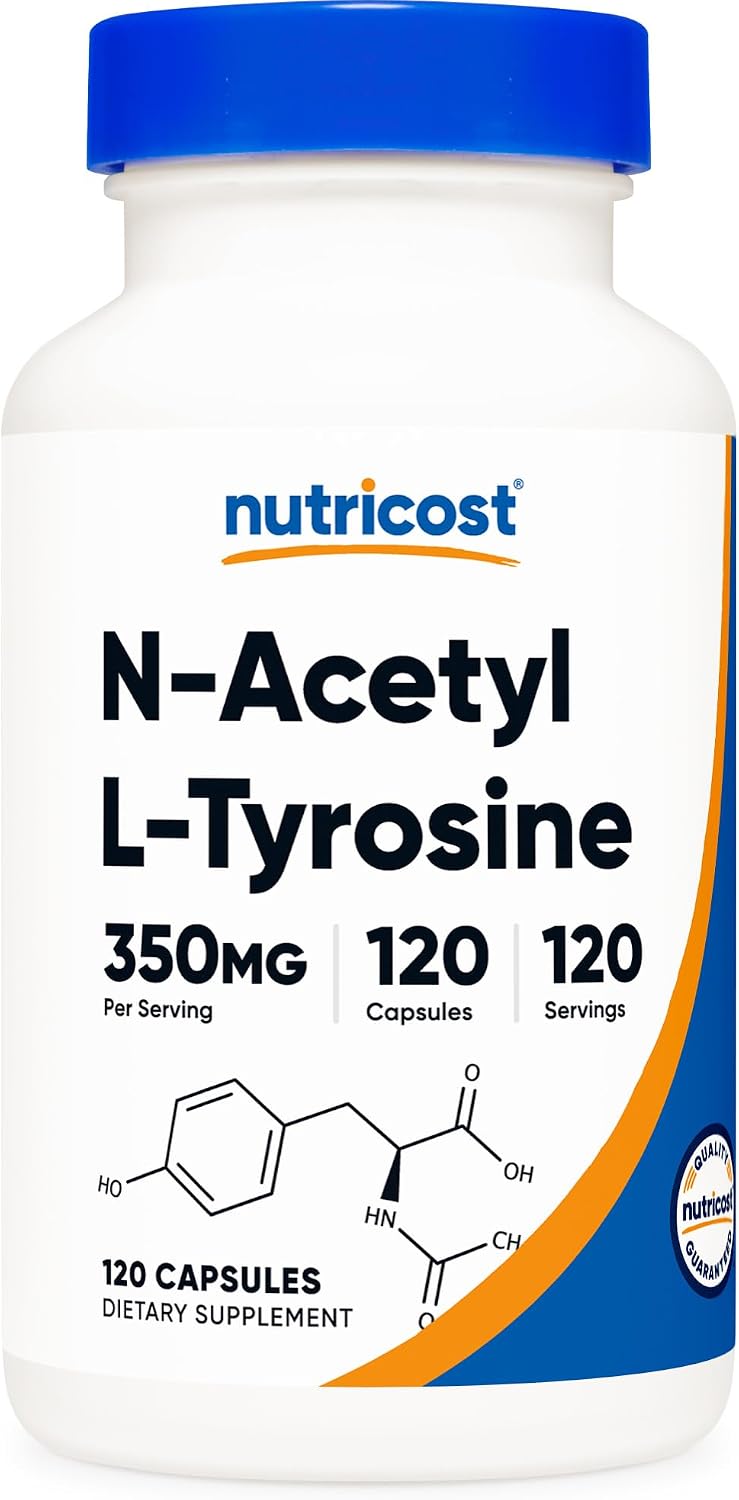 Nutricost N-Acetyl L-Tyrosine (NALT) 350mg, – Improved mental focus and concentration – Image 1